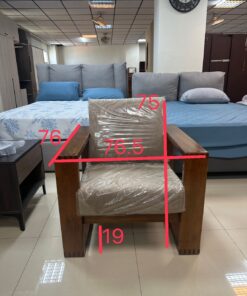 現場出清-33 單人榆木實木休閒椅