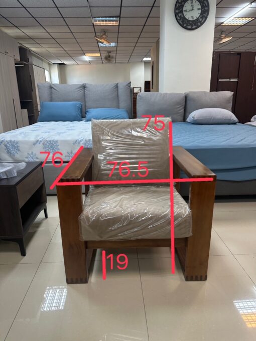 現場出清-33 單人榆木實木休閒椅